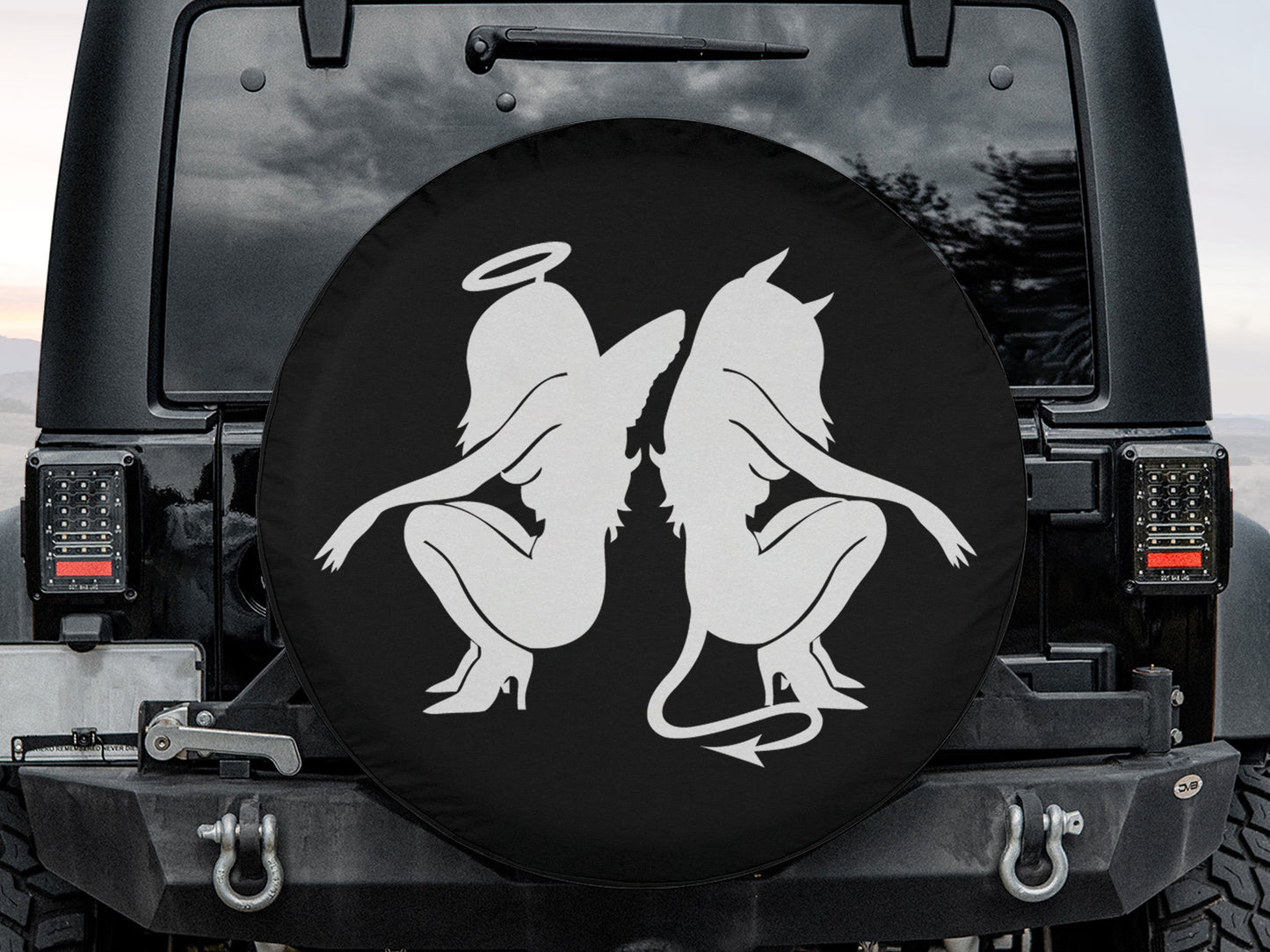 Angel and Devil Spare Wheel Tire Cover